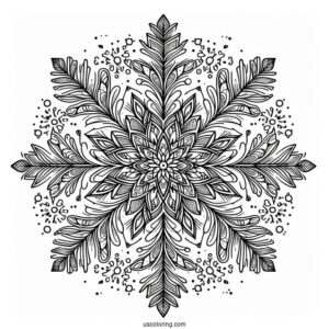 Detailed Crystal Snowflake Coloring Page