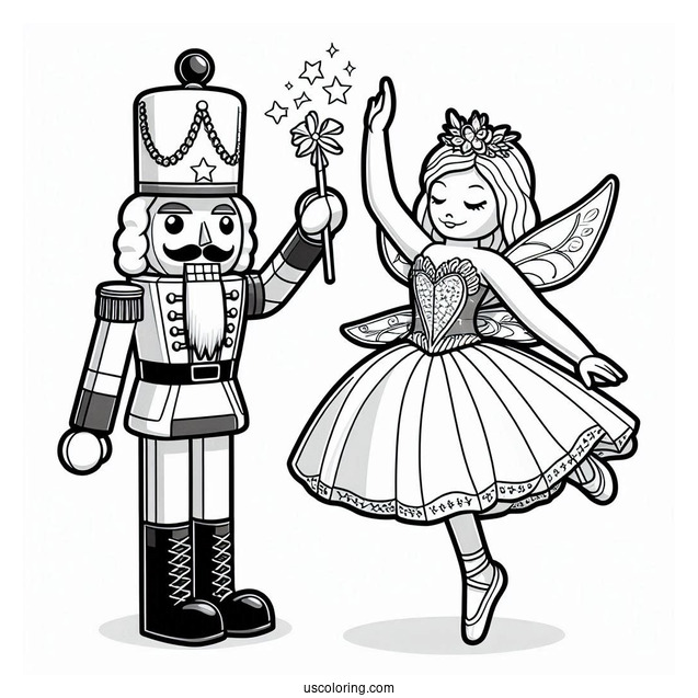 Lego Nutcracker Dancing With Sugar Plum Fairy To Color