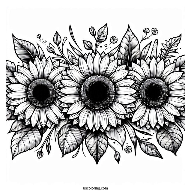 Three Big Beautiful Sunflowers