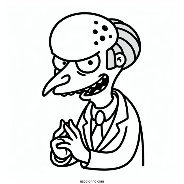 Simpsons Coloring Pages Of Evil Mr Burns For Kids