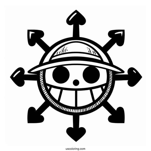 Easy One Piece Coloring Page Of Logo