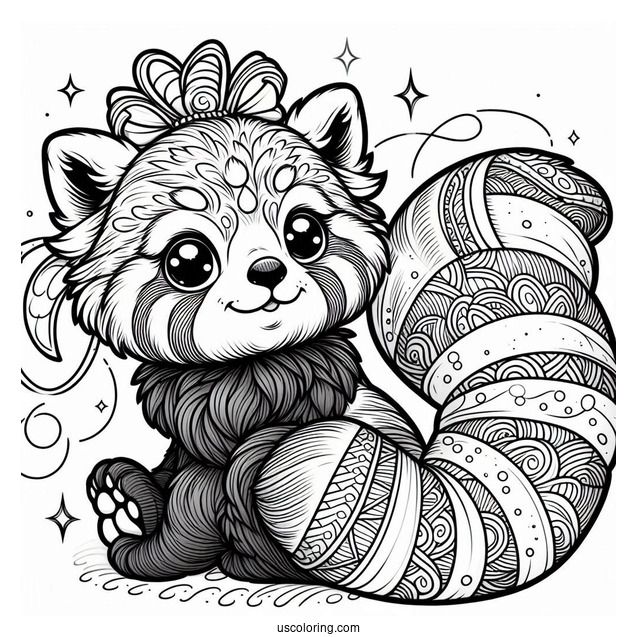 Red Panda With Tailed Wrapper Around
