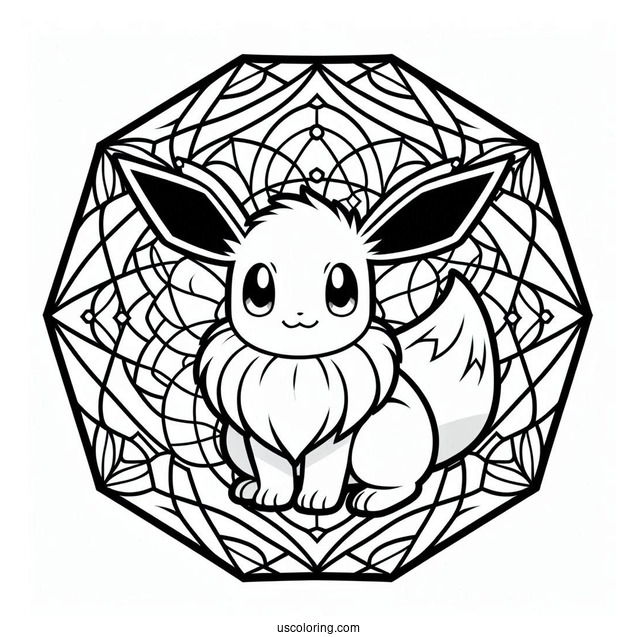 Eevee Inside Octagon Mandala