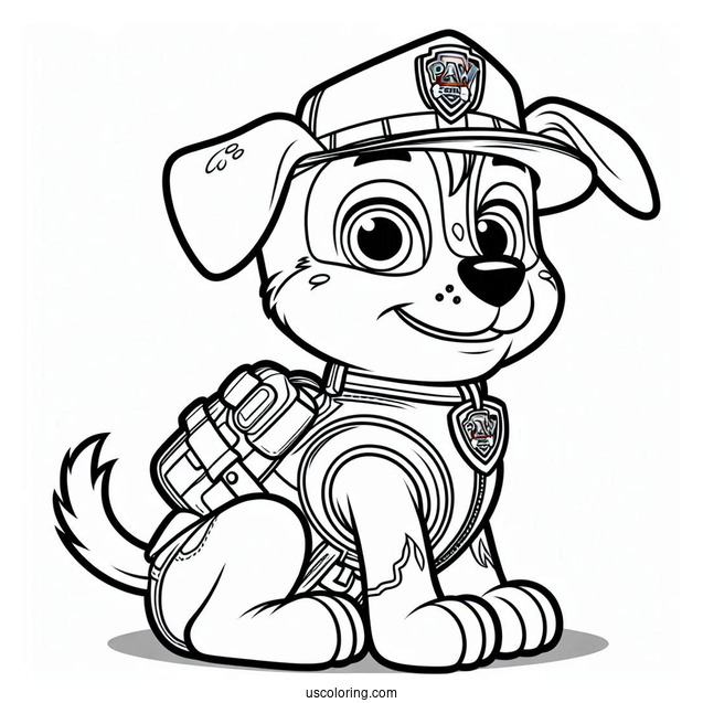 Paw Patrol Rubble Dog Coloring Sheet