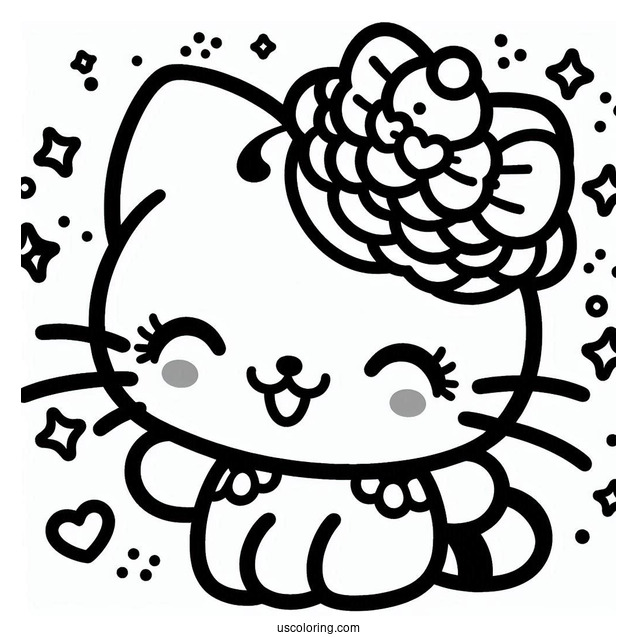 Sanrio Coloring Pages Of Chococat Waving For Kids