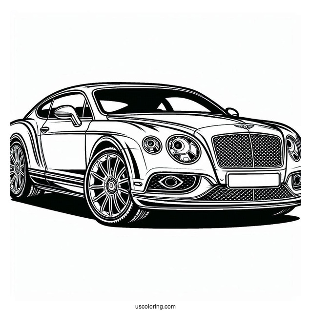 Bentley Car Model Coloring Page