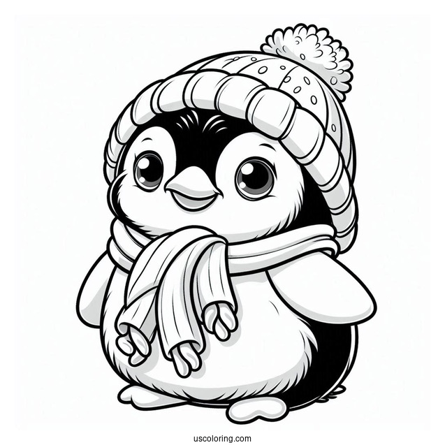 Macaroni Penguin Coloring Sheet Page