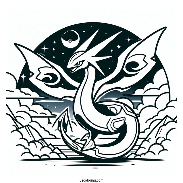 Pokemon Rayquaza In The Sky