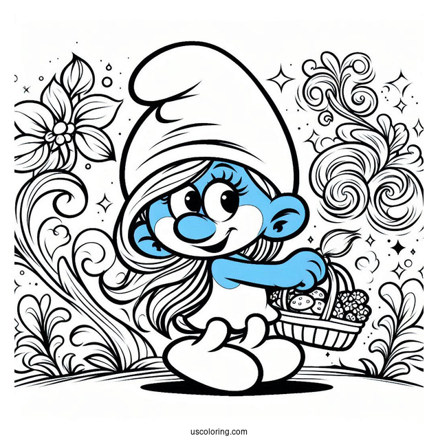 Cute Vexy Smurf Coloring Page