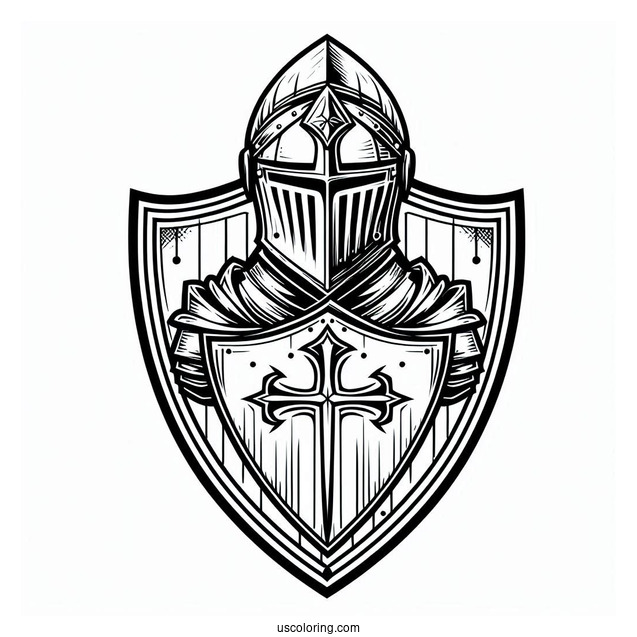 Outline Of Crusader Knight_s Shield