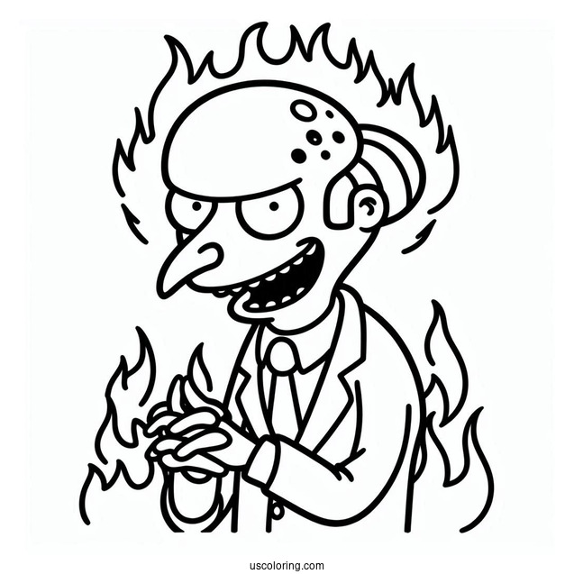 Simpsons Coloring Pages Of Evil Mr Burns For Kids