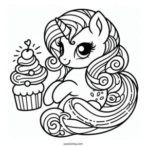 Easy Rarity Coloring Page For Preschoolers