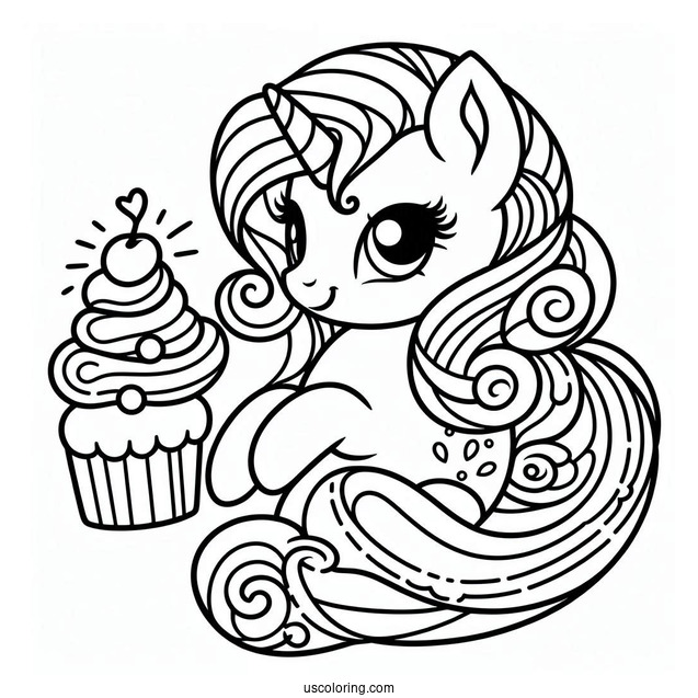 Easy Rarity Coloring Page For Preschoolers