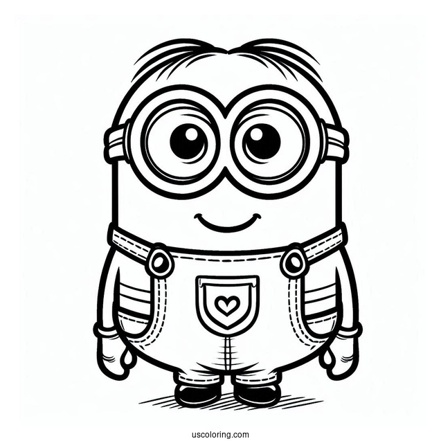 Cute Coloring Page Of Easy Minion For Preschoolers