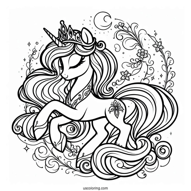 Elegant Princess Celestia Coloring Page