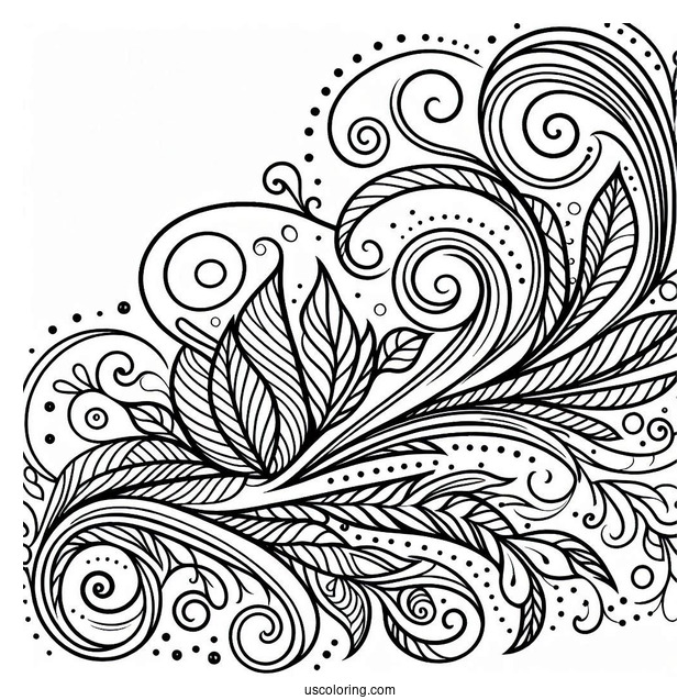 Curved Patterns Coloring Page For Kids