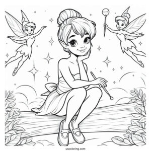 Tinker Bell Coloring In For Kids