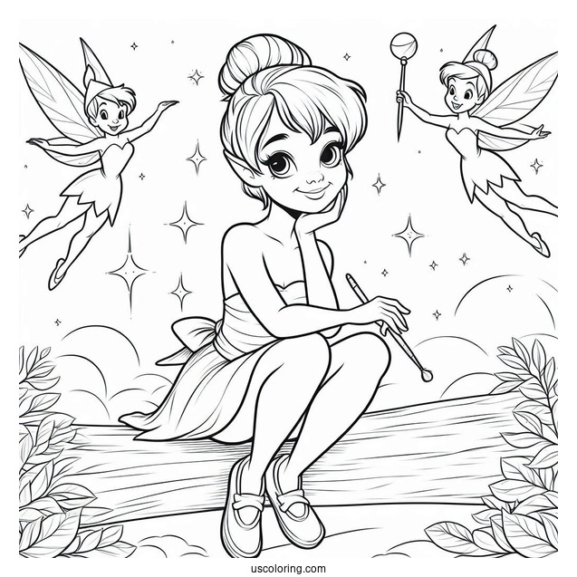 Tinker Bell Coloring In For Kids