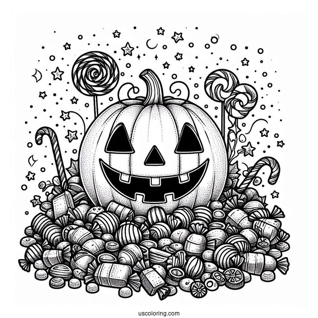 Halloween Jack-O-Lantern Full Of Candy