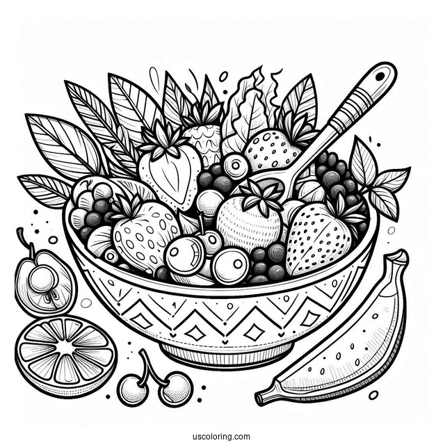 Fruit Salad Coloring Sheet