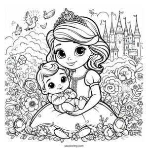 Sofia The First Coloring Pages With Baby Prince James
