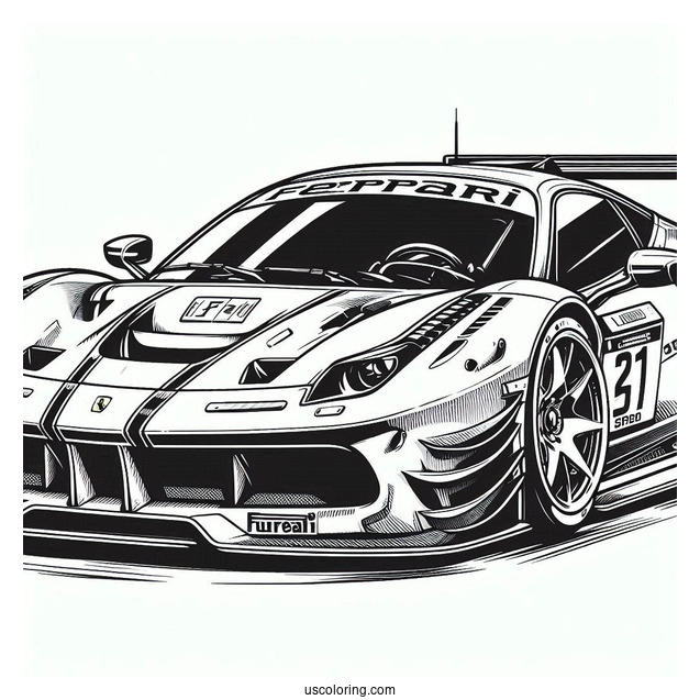 Ferrari Race Car Coloring Picture