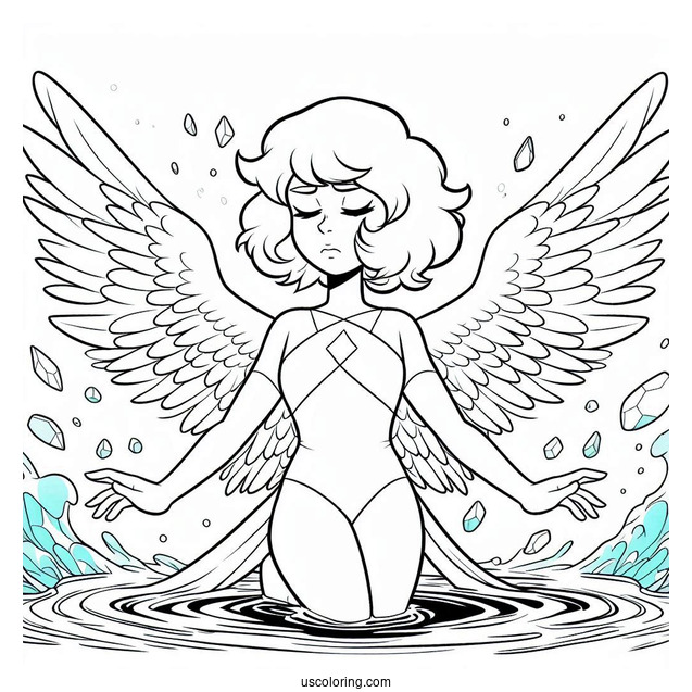 Steven Universe Coloring Page Of Lapis Lazuli With Water Wings
