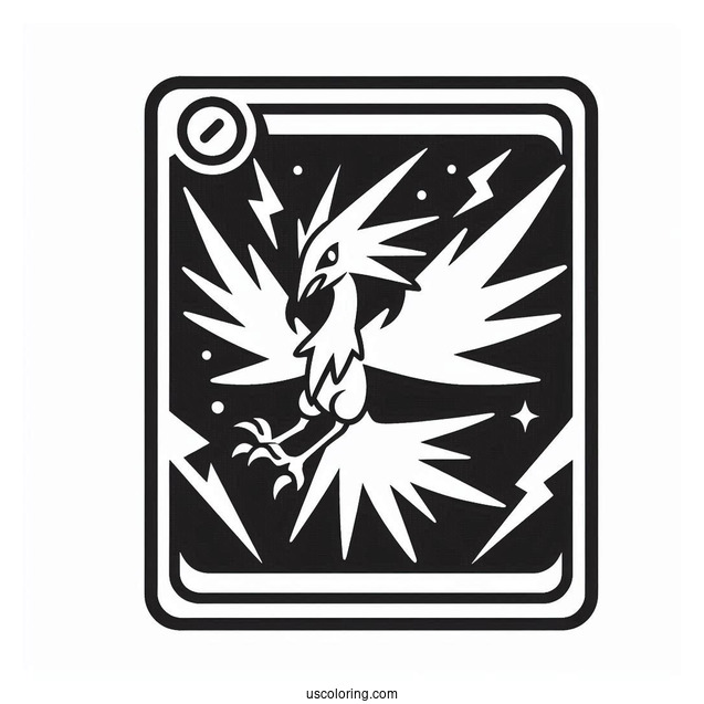 Zapdos Lightning Symbol Pokemon Card Coloring Page