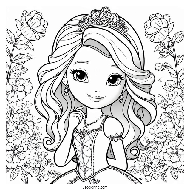 Sofia The First Coloring Page Of Having Fun With Gwen