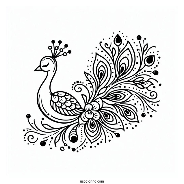 Simple Peacock Coloring Picture For Kids