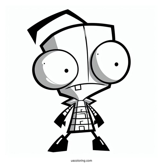 Nickelodeon Coloring Page Of Detailed Invader Zim