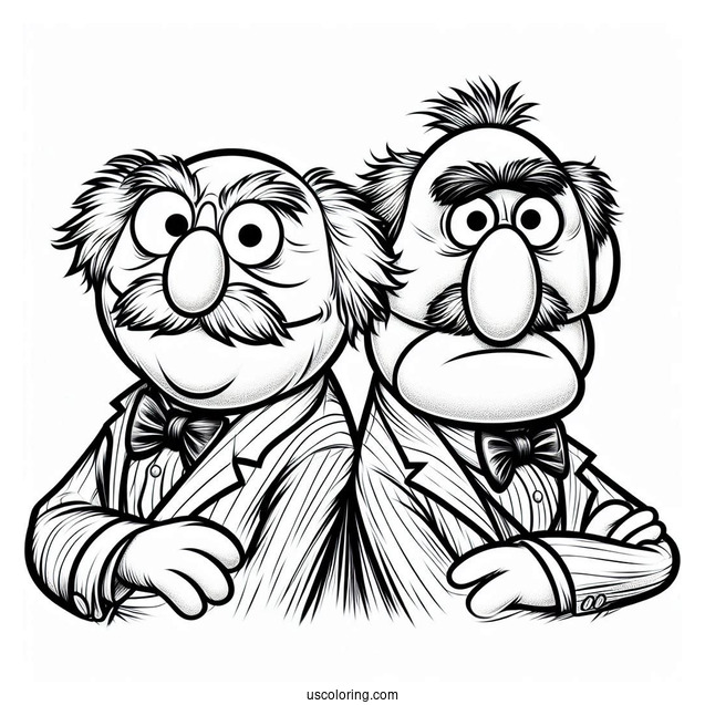 Muppets Coloring Page Of Statler And Waldorf Back To Back