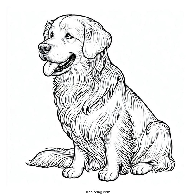 Adult Golden Retriever Coloring Page