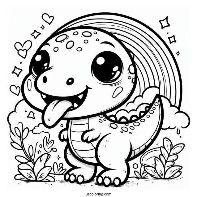Adorable Kawaii T-Rex With Tongue Out