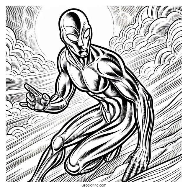 Coloring Page Of Silver Surfer