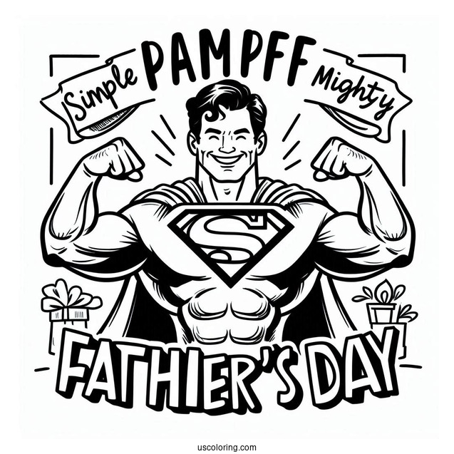 Mighty Superman With A Happy Father's Day Coloring Page Of Sign