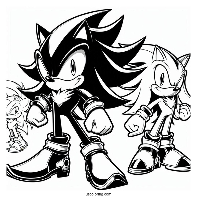 Shadow Coloring Page The Hedgehog, Sonic, And Silver Logos