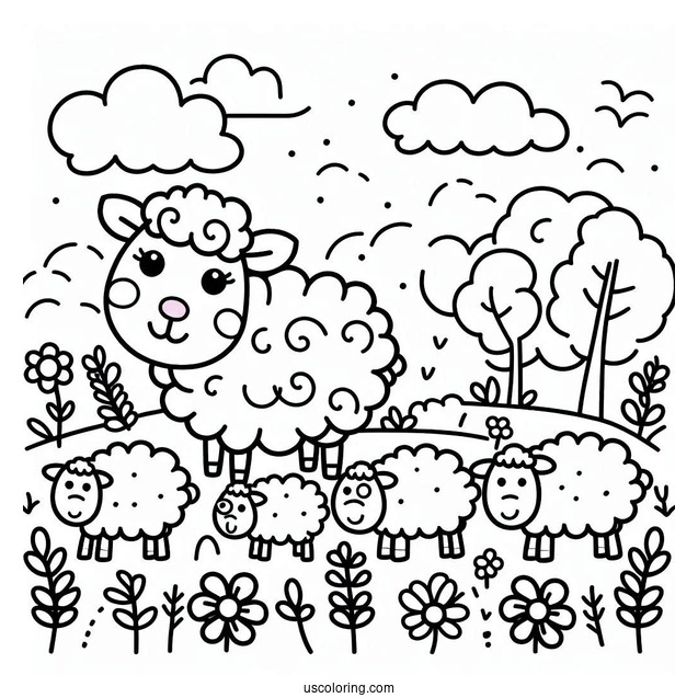 Peppa Pig Sheep Coloring For Preschoolers