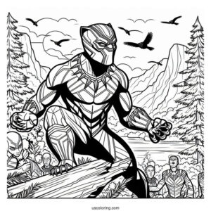 Black Panther Movie Poster Coloring Page