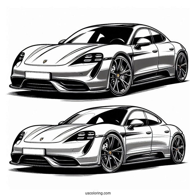 Porsche Taycan Coloring Page