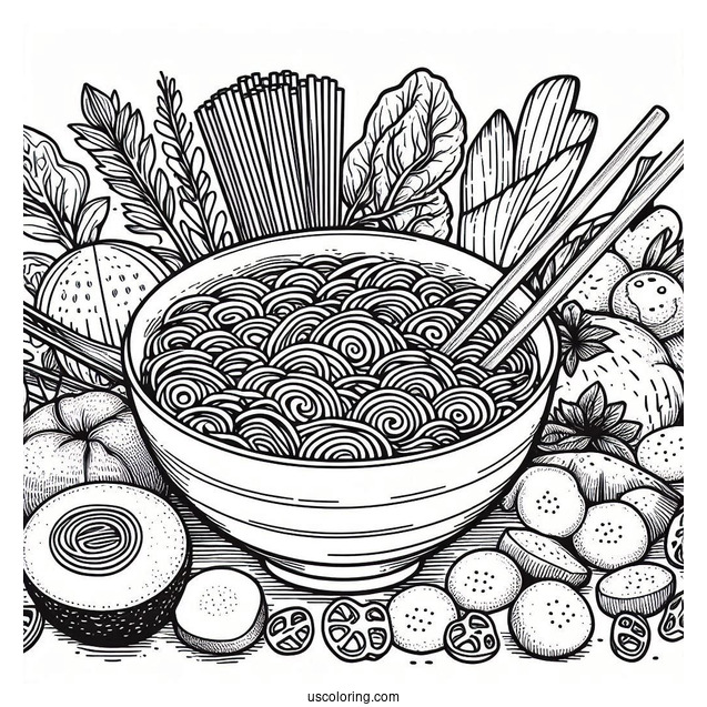 Ramen Coloring Page
