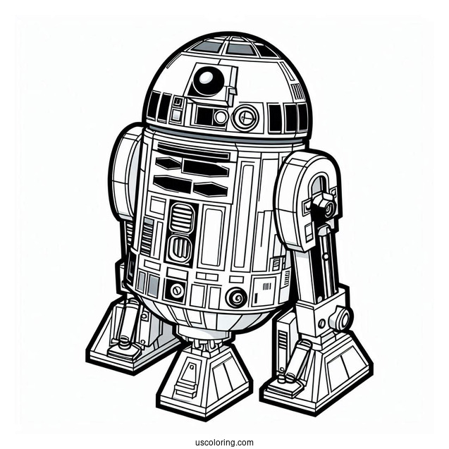Lego R2-D2 Coloring Page For Kids