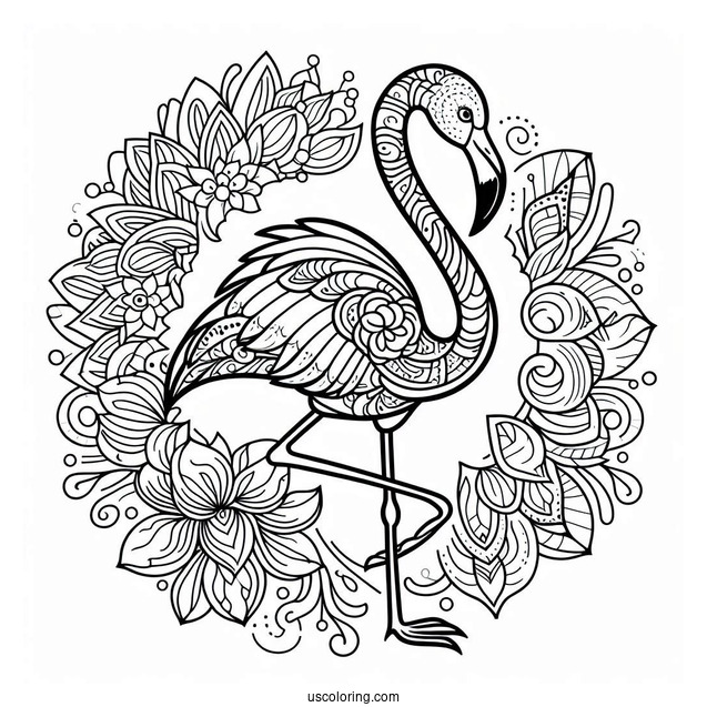 Easy Flamingo Mandala