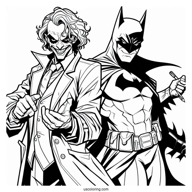 Batman And The Joker Coloring Page