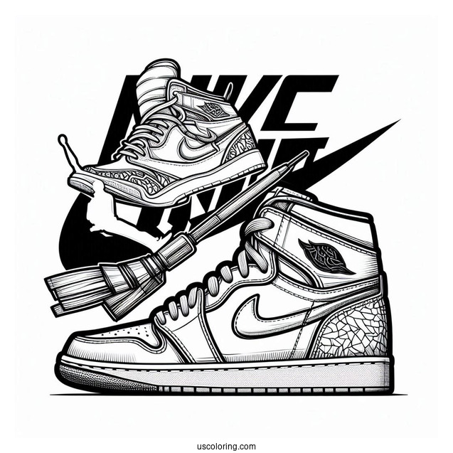 Nike Coloring Page Of Air Jordan Poster