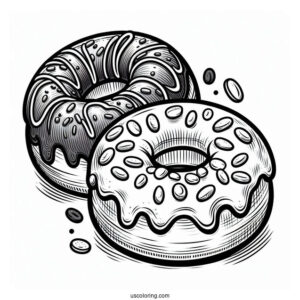 Donuts Coloring Page