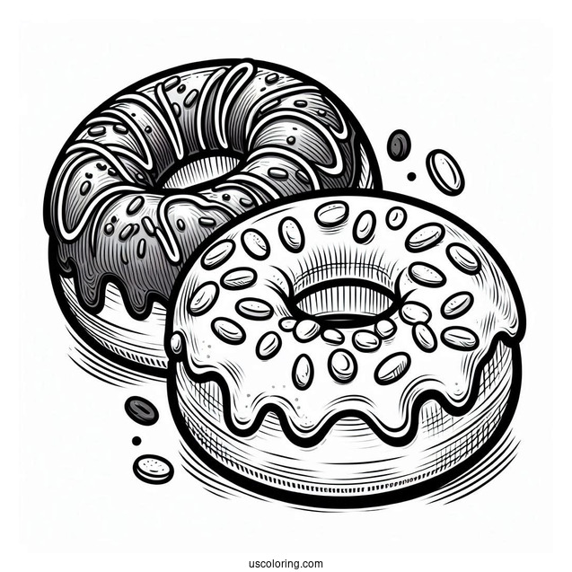 Donuts Coloring Page