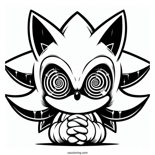 Evil Super Sonic Coloring Page With Hypnotic Eyes