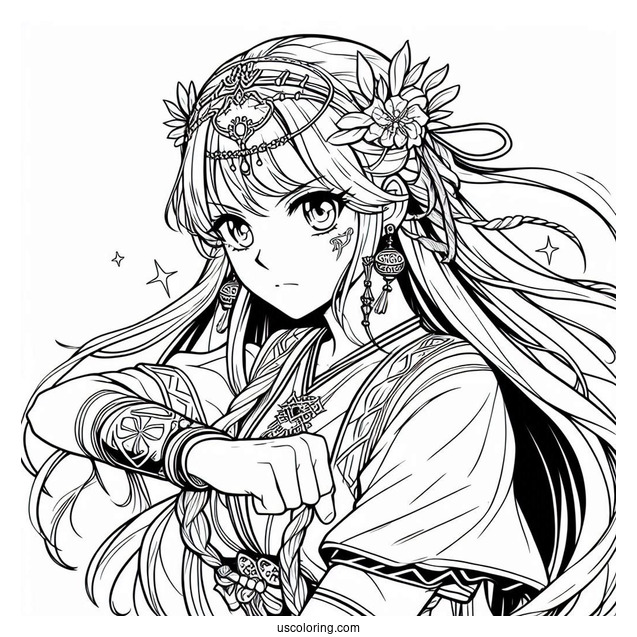 Manga Coloring Page Of Elusive Warriors Manga Cover For Kids