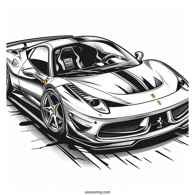 Ferrari 458 Coloring Sheet